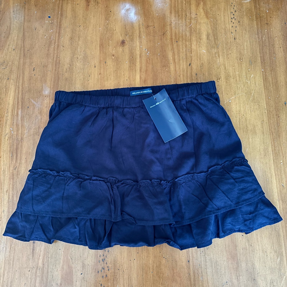 NWT Brandy Melville Navy Ruffle Mini Skirt